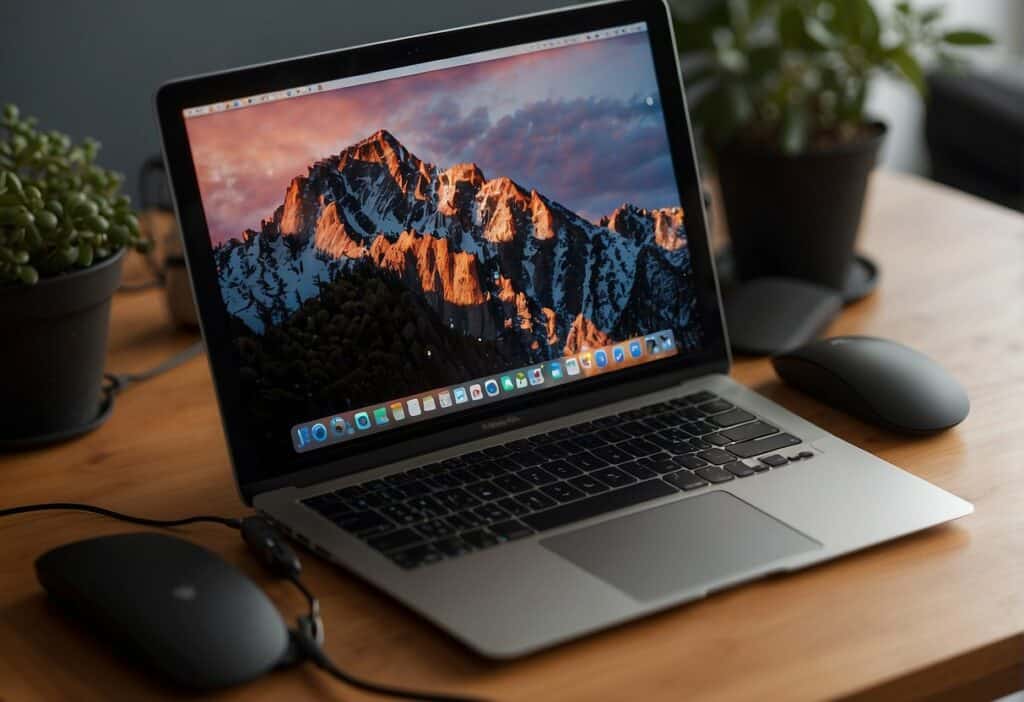 macbook air on a desk